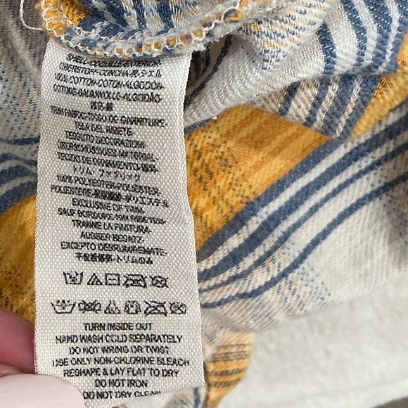 Free People Yellow Plaid Sequin Button Down Shirt - Picture 7 of 9